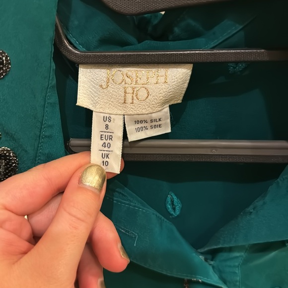 Vintage Teal beaded blouse - Picture 2 of 3